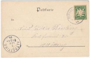 Festkarte zum 450 jähr. Jubiläums Festschiessen der Kgl. Priv. Feuerschützengesellschaft in Burghaus...