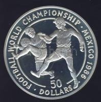 Cook-szigetek 1989. 50$ Ag "Mexikói Labdarúgó VB" T:PP Tanúsítvánnyal!