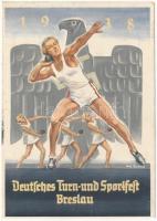 1938 Deutsches Turn- und Sportfest Breslau / German Gymnastics and Sports Festival in Wroclaw, NSDAP German Nazi Party propaganda s: Hans Liska + So. Stpl. (vágott / cut)