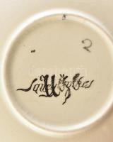 Sarreguemines France XV. Louis, francia, fajansz, smokkás és teás csészealj, 3-3db. 1890-1910 között...