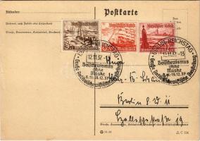 1937 Berlin Reichstag Große Antibolschewistische Ausstellung Bolschewismus ohne Maske / NSDAP German Nazi Party propaganda + So. Stpl. (EB)