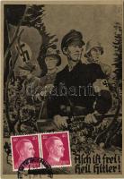1938 Asch ist frei! Heil Hitler! Sudetenland Asch Freikorps / WWII NSDAP German Nazi Party propaganda, occupied As (Czechoslovakia), swastika