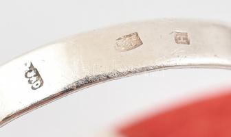 Ezüst (Ag) ékszergarnitúra, fülbevaló, állítható gyűrű, jelzett, bruttó: 11 g