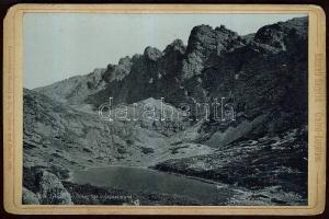 1899 Felkai tó keményhátú fotó / Carpathians Felkaer-lake vintage photo 17x10 cm