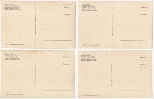 Budapest V. Szabadság tér, Trianon szoborcsoport, irredenta - 4 db régi lap Észak, Dél, Kelet, Nyuga...