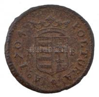 1704K-B Rézpoltura II. Rákóczi Ferenc Körmöcbánya (2,32g) T:2 1704K-B Poltura Francis II Rákóczi Kremnitz (2,32g) C:XF Huszár: 1549., Unger II.: 1139.a