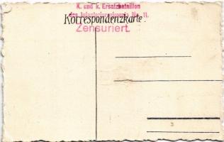 1915 Gyula. Veselé Vánovce! Első világháborús rajz az Est újsággal + "K.und k. Ersatzbataillon ...