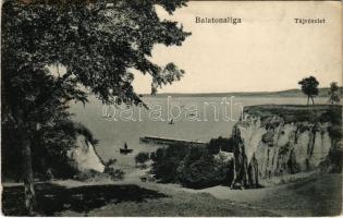 1916 Balatonaliga, tájrészlet, sziklafal. Novák Jenő kiadása (EK)