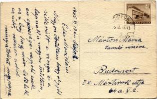 1955 Siófok, vitorlás. Saját kézzel festett s: Márton (EK)