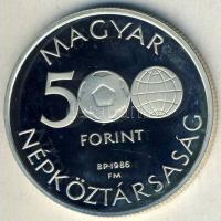 1986. 500Ft Ag "Mexikói Labdarúgó VB-stadion" T:PP Tanúsítvánnyal!