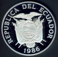 Ecuador 1986. 1000S Ag "Mexikói Labdarúgó VB-két játékos" T:PP Csak 10.000db, tanúsítvánnyal!