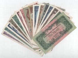 18db-os Pengő bankjegytétel, közte 1946. 10.000.000BP T:I--III