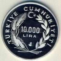 Törökország 1986. 10.000L Ag "Mexikói Labdarúgó VB-kaktusz" T:PP Csak 7000db!