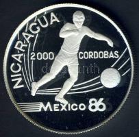 Nicaragua 1988. 2000C Ag "Mexikói Labdarúgó VB-játékos" T:PP Csak 5000db, tanúsítvánnyal!