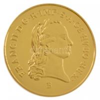 DN "Magyar aranypénzek utánveretben - II. Ferenc dukát" aranyozott Ag emlékérem kapszulába...