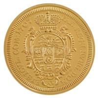 DN Magyar aranypénzek utánveretben - II. Rákóczi Ferenc arany, 1707 aranyozott Ag emlékérem kapszulában, tanúsítvánnyal (5,5g/0.333/25mm) T:PP