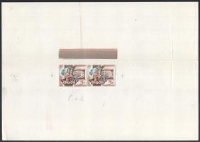 Légrády Sándor: Építők sporttelepének építéséért adománybélyeg 3 db próbanyomat ív különböző színű 1...