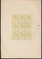 1957 Légrády Sándor: Szakszervezeti világkongresszus propaganda bélyeg 2 különböző színű próbanyomat...