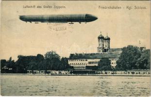 1906 Luftschiff des Grafen Zeppelin - Friedrichshafen, Kgl. Schloss / German airship over the royal castle in Friedrichshafen (EK)