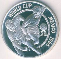 Niue 1988. 50$ Ag "Mexikói Labdarúgó VB-két játékos" T:PP Tanúsítvánnyal!