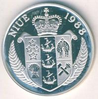 Niue 1988. 50$ Ag "Mexikói Labdarúgó VB-két játékos" T:PP Tanúsítvánnyal!
