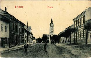 1914 Leibic, Leibitz, Lubica; Fő utca, templom. W.L. Bp. 2882. / main street, church