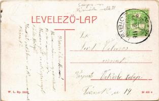 1914 Leibic, Leibitz, Lubica; Fő utca, templom. W.L. Bp. 2882. / main street, church