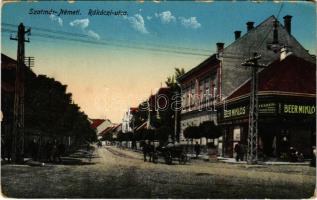 Szatmárnémeti, Satu Mare; Rákóczi utca, Beer Miklós üzlete / street, shop (fl)