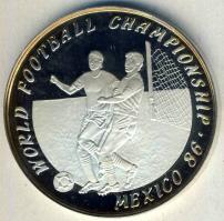 Laosz 1988. 50K Ag "Mexikói Labdarúgó VB-játékosok a kapu előtt" T:PP Csak 5000db, tanúsít...