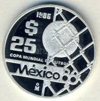 Mexikó 1986. 25P Ag "Mexikói Labdarúgó VB-labda a hálóban" T:PP Tanúsítvánnyal!