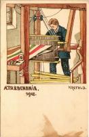 Krefeld. A.F.U. Rhenania 1908 / German student fraternity. Studentica art postcard s: Stiasny (fl)