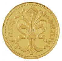 DN "Magyar aranypénzek utánveretben - Károly Róbert aranyforint" aranyozott Ag emlékérem k...