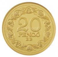 DN "Magyar aranypénzek utánveretben - 20 Pengő" aranyozott Ag emlékérem kapszulában, tanúsítvánnyal (5,5g/0.333/25mm) T:PP