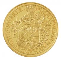 DN "Magyar aranypénzek utánveretben - I. Lipót 10 dukát" aranyozott Ag emlékérem kapszuláb...