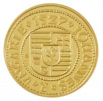 DN "Magyar aranypénzek utánveretben - Szapolyai János dénár" aranyozott Ag emlékérem kapsz...