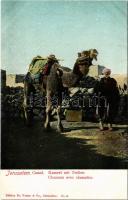 Jerusalem, Camel / Kameel mit Treiber / Chameau avec chamelier