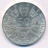 Ausztria 1974. 50Sch Ag "1200 éves a Salzburgi Dóm" T:1- patina 
Austria 1974. 50 Schilli...