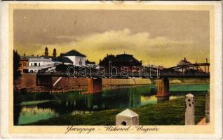 1923 Ungvár, Uzshorod, Uzhhorod, Uzhorod; folyópart, híd, zsinagóga / riverside, bridge, synagogue