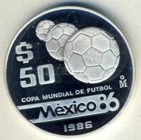 Mexikó 1985. 50P Ag "Mexikói Labdarúgó VB-három labda" T:PP Tanúsítvánnyal!