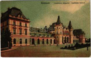 1907 Temesvár, Timisoara; Józsefvárosi pályaudvar / Josefstädter Bahnhof / Iosefin railway station (EK)