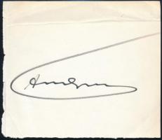 Andy Warhol (1928-1987) amerikai képzőművész, filmrendező, a pop-art irányzat meghatározó alakjának autográf aláírása papírlapon / Autograph signature of Andy Warhol (1928-1987) American artist, director, leading figure of the pop art movement