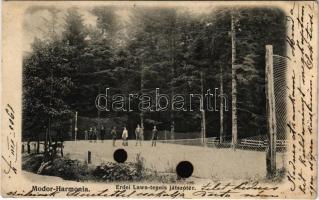1905 Modor-Harmónia, Modra; Erdei Lawn tenisz pálya játszótér / tennis court (ázott sarok / wet corner)
