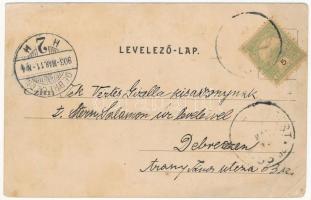 1903 Ókörtvélyes, Vas-Körtvélyes, Eltendorf; Fő utca, paplak, evangélikus templom. Lang Jenő kiadása...