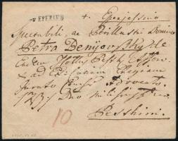 1820 Portós levél v.EPERIES - Pest (Rompes 40 p)