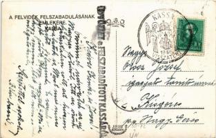 1938 Kassa, Kosice; bevonulás / entry of the Hungarian troops + "Üdvözlet a felszabadított Kass...