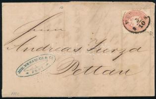 1866 5kr levélen PESTH / B.H. - Pettau