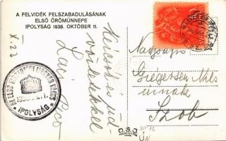1938 Ipolyság, Sahy; bevonulás / entry of the Hungarian troops + "1938 Az első visszatért magya...