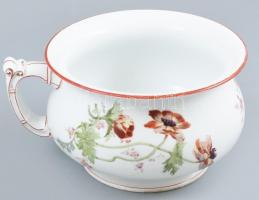 Fischer & Mieg (1853 - 1873) éjjeliedény, matricás porcelán, jelzett, kopott, d: 26 cm