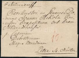 ca 1820 Portós levél v.Metzenzeiff (az egyetlen ismert levél a bélyegzés megjelenése előtti időből)