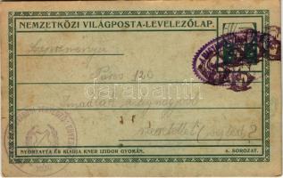 Nemzetközi Világposta Levelezőlap. Nyomtatta és kiadja Kner Izidor Gyomán 4. Sorozat s: G.R. (EK)